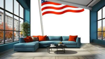 united states of america flag on a white background Wall mural