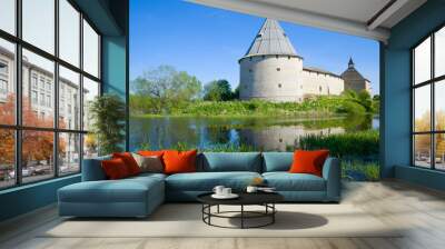 Sunny May day at the Old Ladoga fortress. Leningrad Region, Russia Wall mural