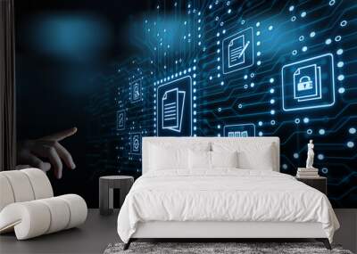 Document Management Data System Business Internet Technology Concept Wall mural