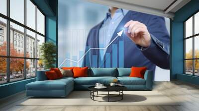 financial graph. stock market chart. forex investment business internet technology concept Wall mural