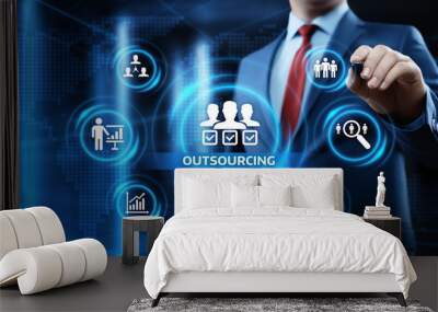 Outsourcing Human Resources Business Internet Technology Concept Wall mural