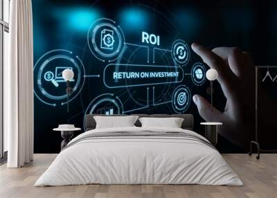 ROI Return on Investment Finance Profit Success Internet Business Technology Concept Wall mural