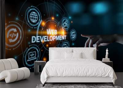 Web Development Coding Programming Internet Technology Business concept Wall mural