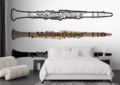 Clarinet instrument cartoon music graphic vector Wall mural