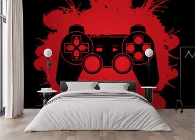 Game Joystick designed on colorful spin wheel background graphic vector. Wall mural