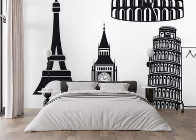 Cities symbols Wall mural