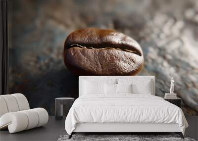 Close-up to a single brown roasted Brazilian coffee bean Wall mural