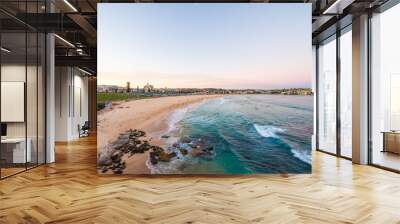 Overlooking Bondi Beach in Sydney during the sunset. Wall mural