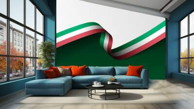 Italy ribbon flag background. Wall mural