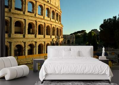 View of the Colosseum without tourists due to the phase 2 of lockdown Wall mural