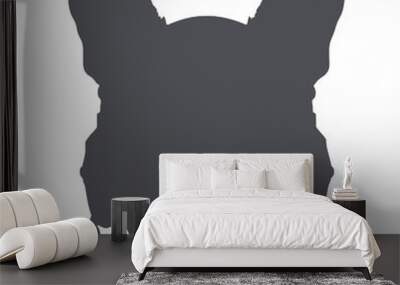 Portrait of a French Bulldog wearing the retro Aviator helmet Wall mural