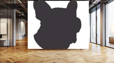 Portrait of a French Bulldog wearing the retro Aviator helmet Wall mural