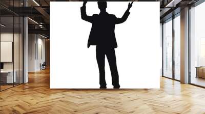 Relaxed Man in Standing Position Silhouette Vector Illustration Transparent Background Wall mural