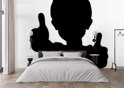 Silhouette of Child in Positive Gesture Vector Illustration Transparent Background Wall mural