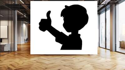 Thumbs Up Kid Silhouette Vector Illustration Wall mural