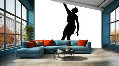 Volleyball Player Silhouette - Volleyball Player jumping smash silhouette isolated on white background- vector illustration Wall mural