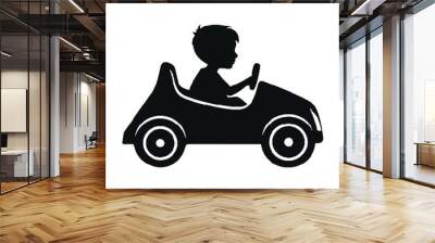 Young Racer Silhouette Vector Illustration Wall mural