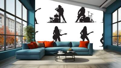 Set of Musician silhouette vector illustration Wall mural