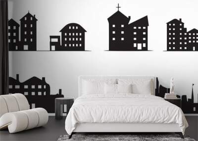 Set of silhouette real estate home vector illustration Wall mural