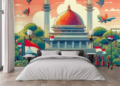 Indonesian national education day illustration - Hari Pendidikan Nasional Wall mural