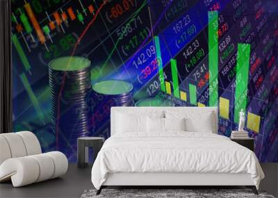 Financial stock market exchange, business report concept background Wall mural