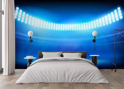 The lighting on big stadium. Vector illustration. Wall mural