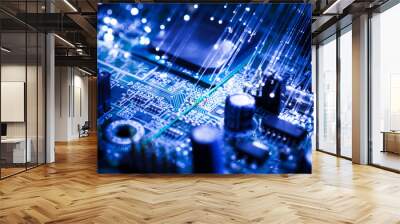 scheda elettronica con fibre ottiche Wall mural