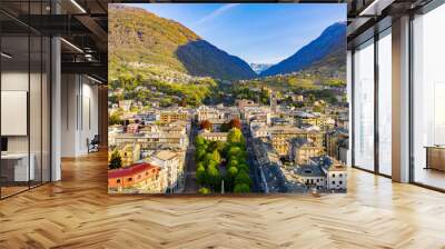 Sondrio - Valtellina (IT) - panoramic view towards the north Wall mural