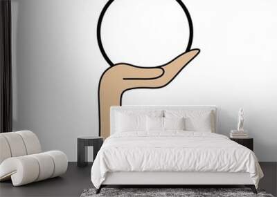 sfera vuota in mano Wall mural