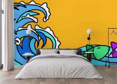 two fish in the ocean Wall mural