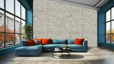 Hand-drawn batik seamless pattern block print floral vector Wall mural