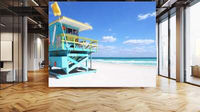 Lifeguard hut in South Beach, Florida Wall mural