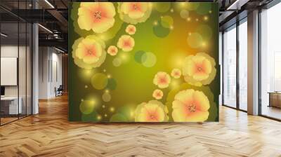 Greeting or invitation card with flowers poppies Wall mural