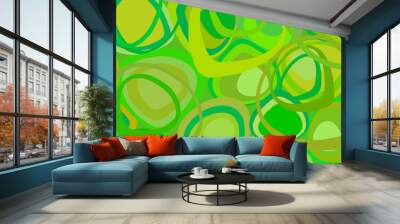 Green retro wallpaper vector Wall mural