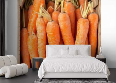 box of carrots on a solid on transparency background PNG Wall mural