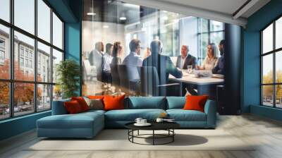 business people meeting in glass office  Wall mural