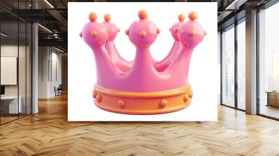 Crown 3d icon cartoon style floating on transparency background PNG
 Wall mural