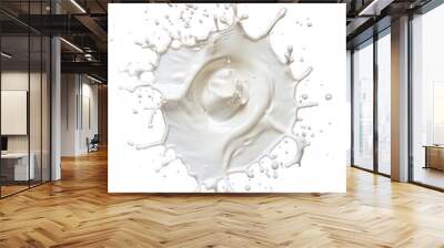 milk splash top view full length on transparency background PNG
 Wall mural