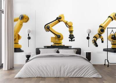 Set of robotic arm manufacturing industry on transparency background PNG
 Wall mural