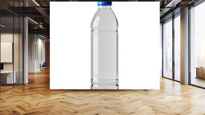 water bottle plastic transparent mockup, solid white simple background, blue bottle capon transparency background PNG
 Wall mural