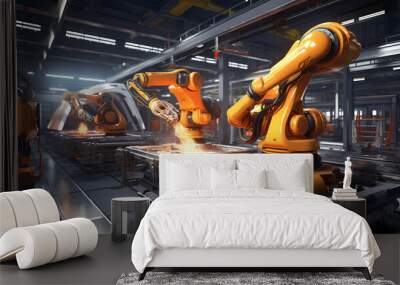 Automated automobile production line Wall mural