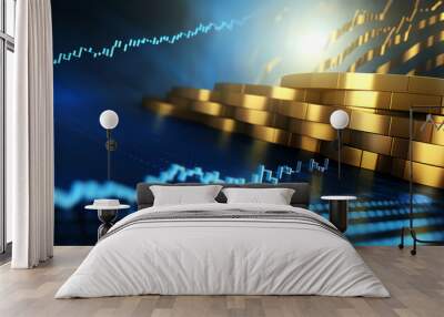 Golden symbol of wealth Wall mural