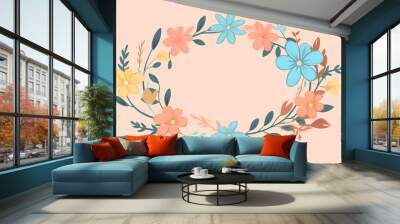 Wreath decoration illustration background Wall mural