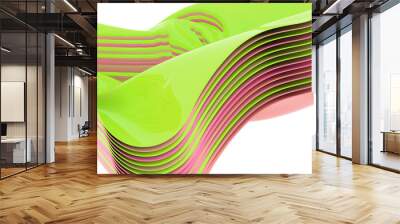 Abstract colorful orange ,light green,yellow curve background with wave style. Wall mural