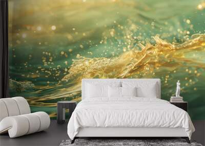 green water with small bubbles on the surface, Generative AI Wall mural