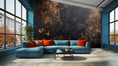 Old grunge copper bronze rustic texture, Generative AI Wall mural