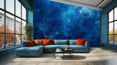 Paint navy blue color grunge trendy holographic texture, Generative AI  Wall mural