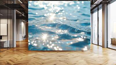 Water surface with light reflections and gentle waves, Generative AI Wall mural