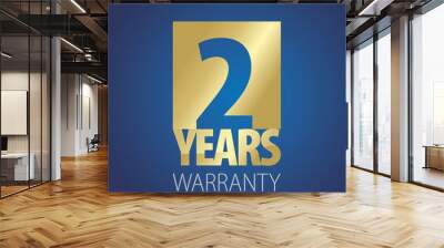 2 Years Warranty gold blue logo icon button stamp vector Wall mural