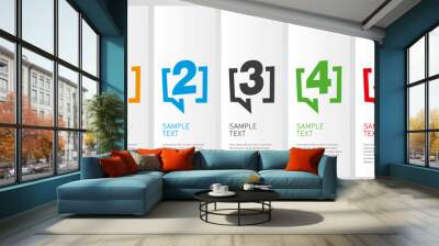 colorful infographics design vector layout business concept 1 2 3 4 5 option step process Wall mural